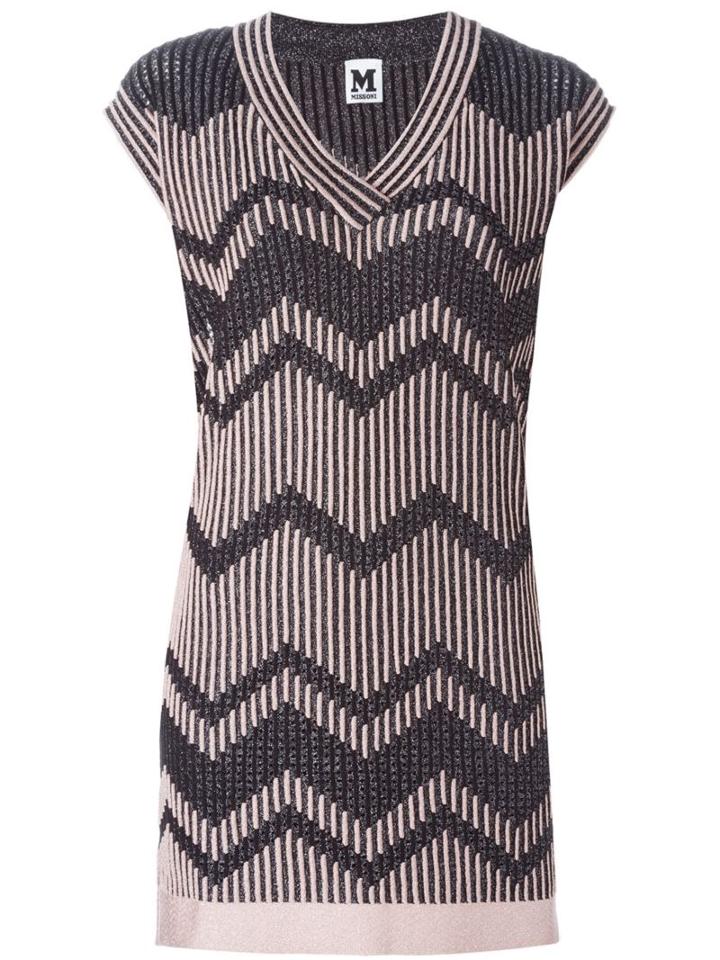 M Missoni V-neck Ribbed Dress