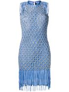 Versace Macramé Fringe Dress - Blue