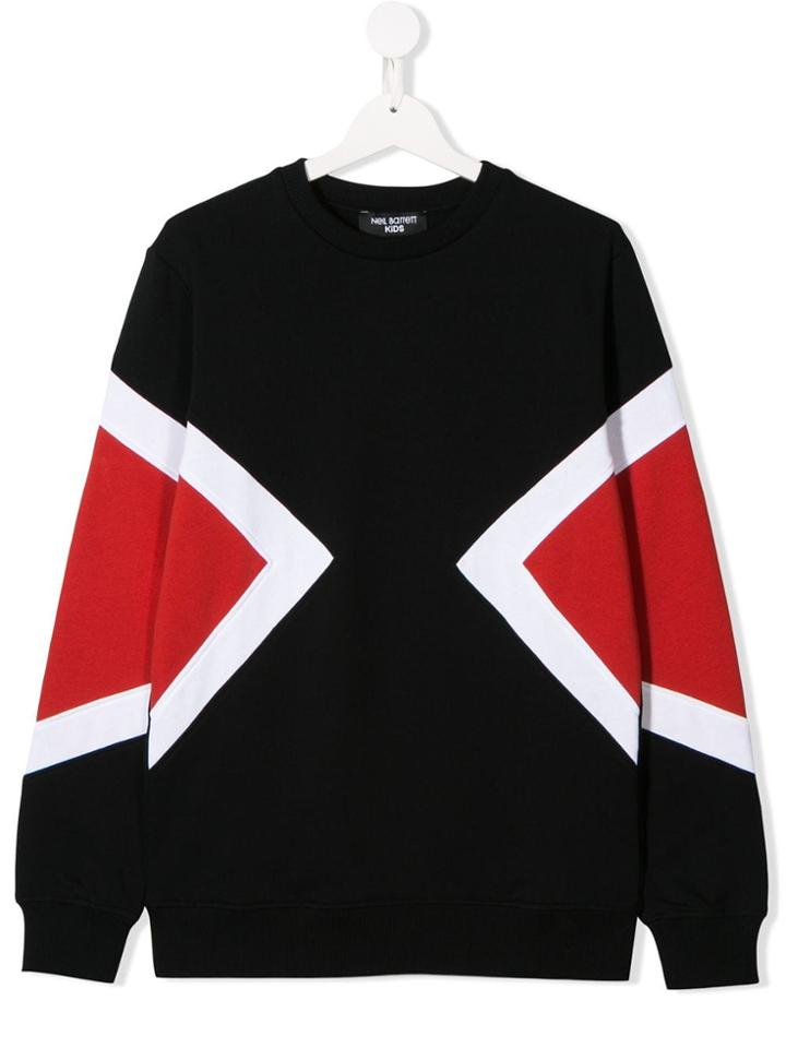 Neil Barrett Kids Teen Geometric Print Sweater - Black