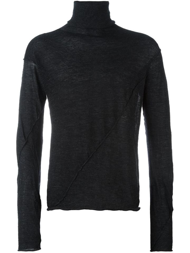 Isabel Benenato Turtleneck Sweater, Men's, Size: Medium, Black, Nylon/alpaca