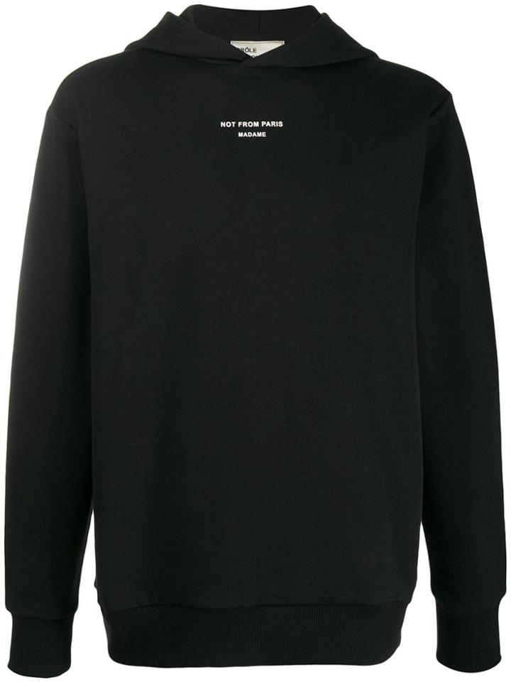 Drôle De Monsieur Printed Cotton Hoodie - Black