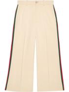 Gucci Viscose Culotte Pant With Web - White