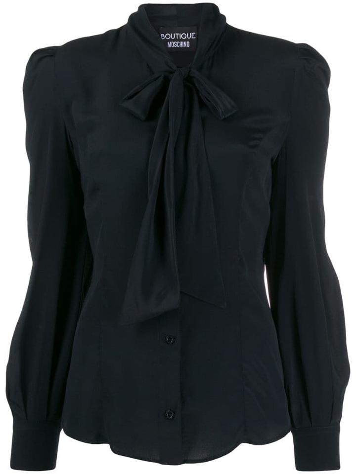 Boutique Moschino Pussy Bow Blouse - Black