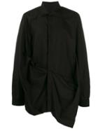 Rick Owens Asymmetric Long-sleeved Shirt - Black