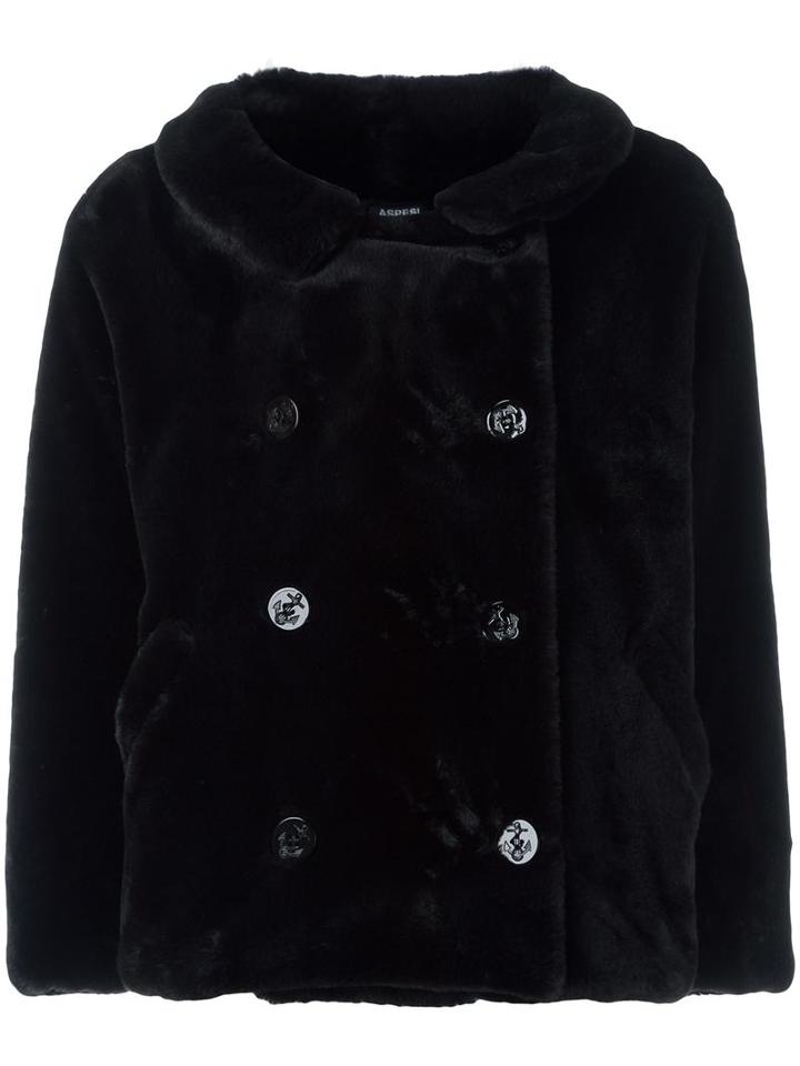 Aspesi Velvet Effect Oversized Jacket, Women's, Size: 40, Black, Polyester