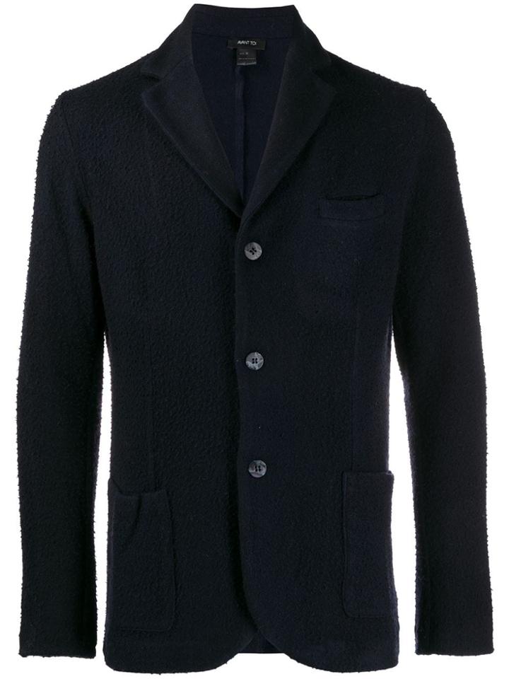 Avant Toi Buttoned Front Blazer - Blue