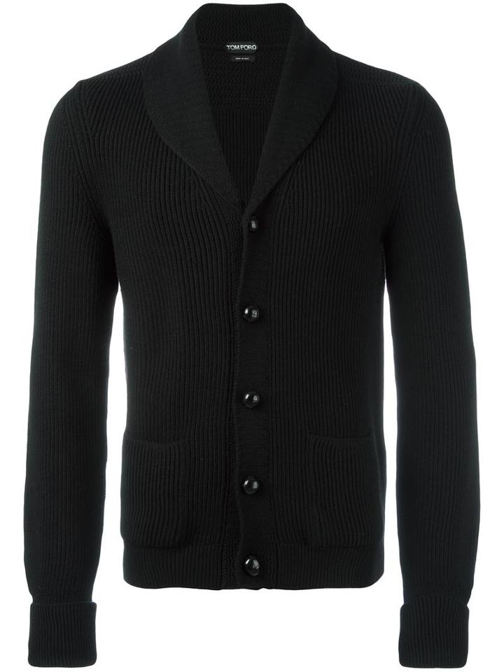 Tom Ford - Ribbed Cardigan - Men - Wool - 50, Black, Wool