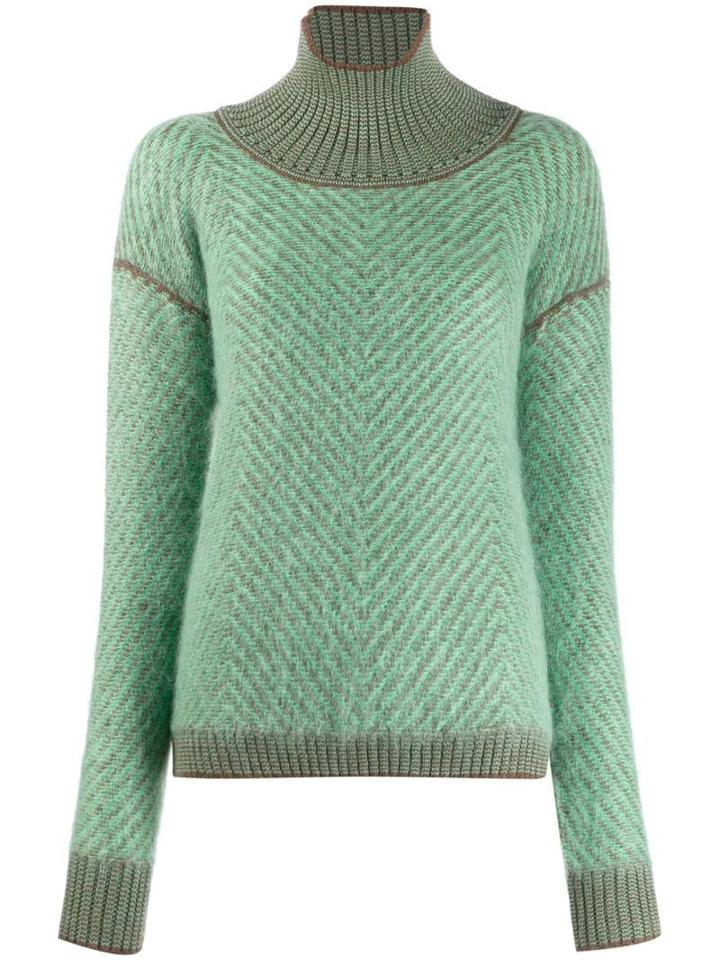 Tela High Standing Collar Jumper - Green