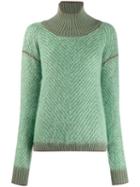 Tela High Standing Collar Jumper - Green