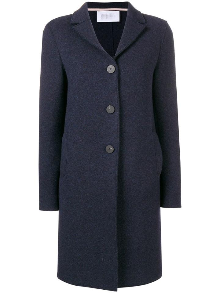 Harris Wharf London Single-breasted Buttoned Coat - Blue