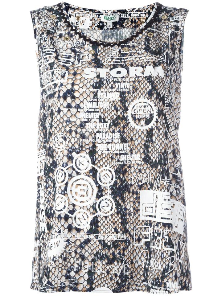 Kenzo Snakeskin Printed Vest Top - Multicolour