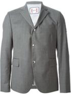 Moncler Gamme Bleu Three Button Blazer, Men's, Size: 2, Grey, Cotton/cupro/virgin Wool