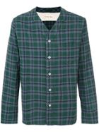 Universal Works V-neck Checked Shirt - Green