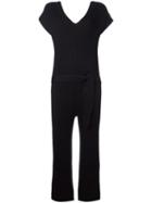 Designers Remix V-neck Jumpsuit, Women's, Size: 34, Black, Cotton/polyamide
