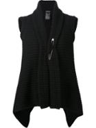 Ann Demeulemeester Sleeveless Pin Fastening Cardigan, Women's, Size: Medium, Black, Nylon/alpaca