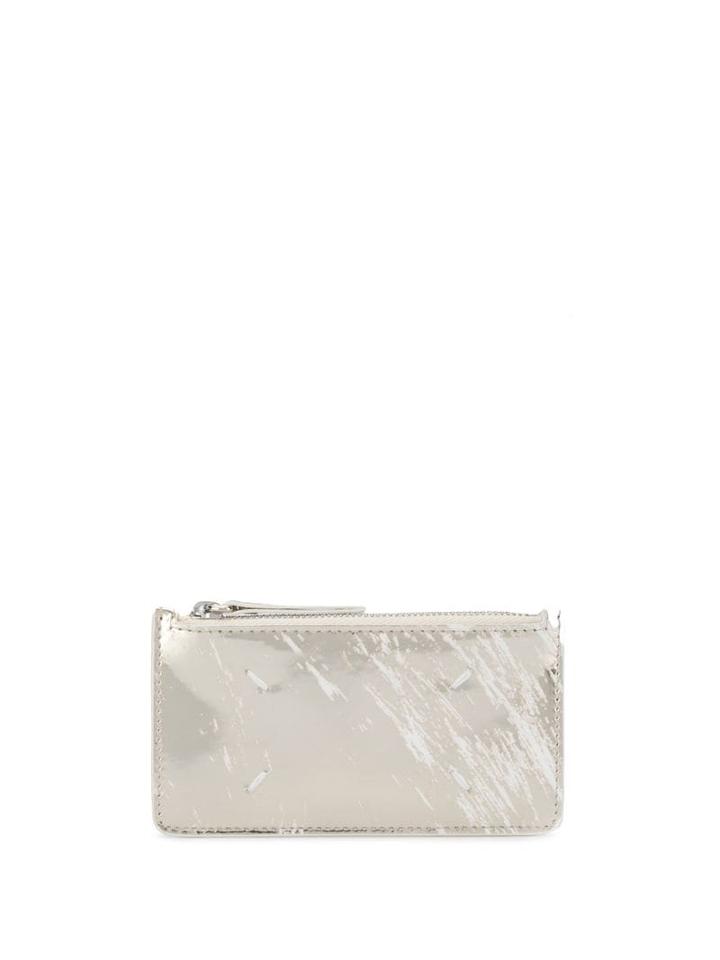Maison Margiela Marble Effect Metallic Wallet - Silver