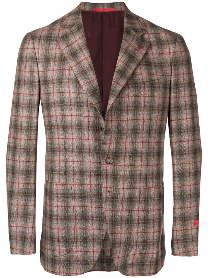 Isaia Checked Blazer - Nude & Neutrals