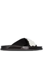 Simone Rocha Black Pearl-embellished Slides