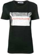 Calvin Klein Jeans Metallic Logo Printed T-shirt - Black