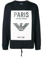 Emporio Armani Paris Drawstring Hem Sweatshirt - Blue