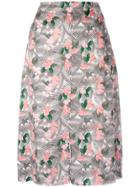Julien David Floral Printed Midi Skirt - Multicolour