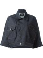 Diesel Black Gold Wernery Cropped Jacket, Women's, Size: 40, Blue, Cotton