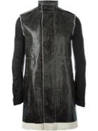 Rick Owens Funnel Neck Coat, Men's, Size: 50, Grey, Cotton/viscose/cupro