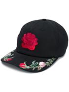 Alexander Mcqueen Floral Embroidered Cap - Black