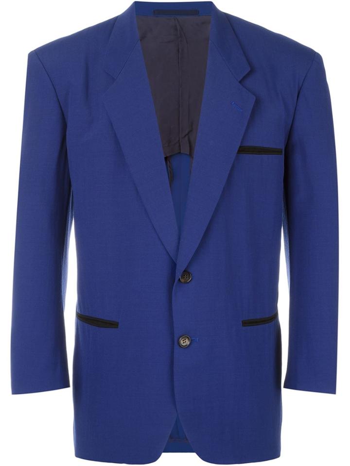 Comme Des Garçons Vintage Padded Shoulder Blazer - Blue