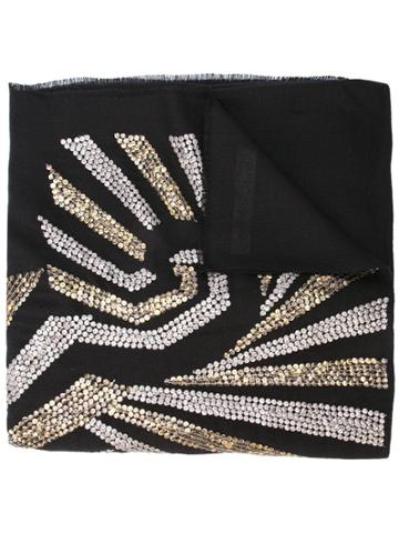 Janavi Illusion Sequined Scarf - Black