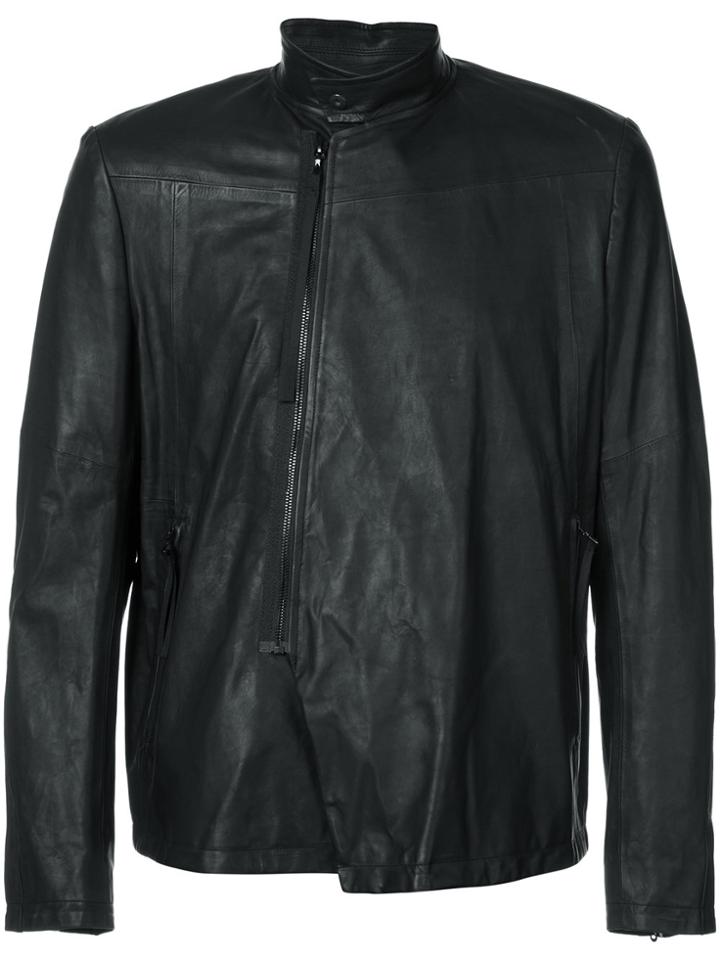 Julius Off-centre Zipped Jacket - Black