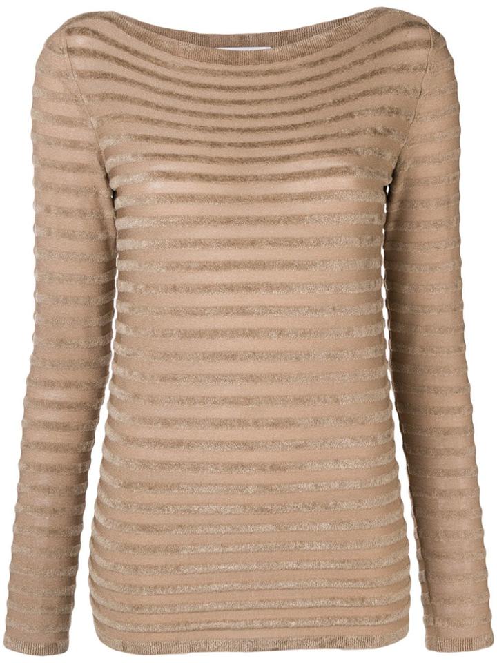 Max Mara Textured Stripe Sweater - Brown