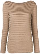 Max Mara Textured Stripe Sweater - Brown