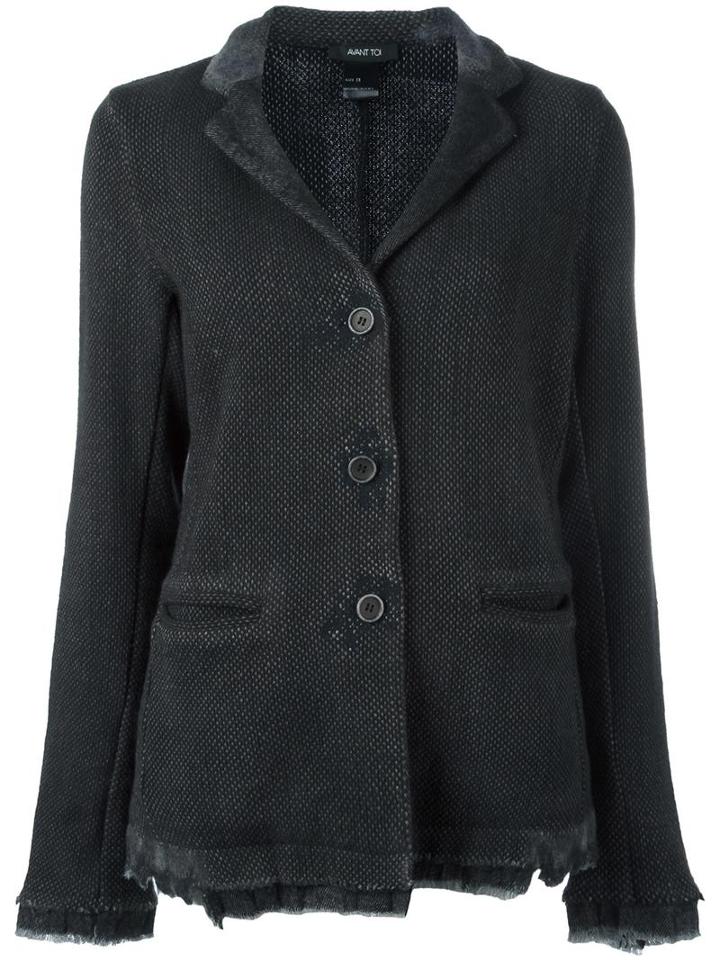 Avant Toi Weave Knit Fitted Jacket, Women's, Size: Large, Black, Silk/cotton/linen/flax/virgin Wool