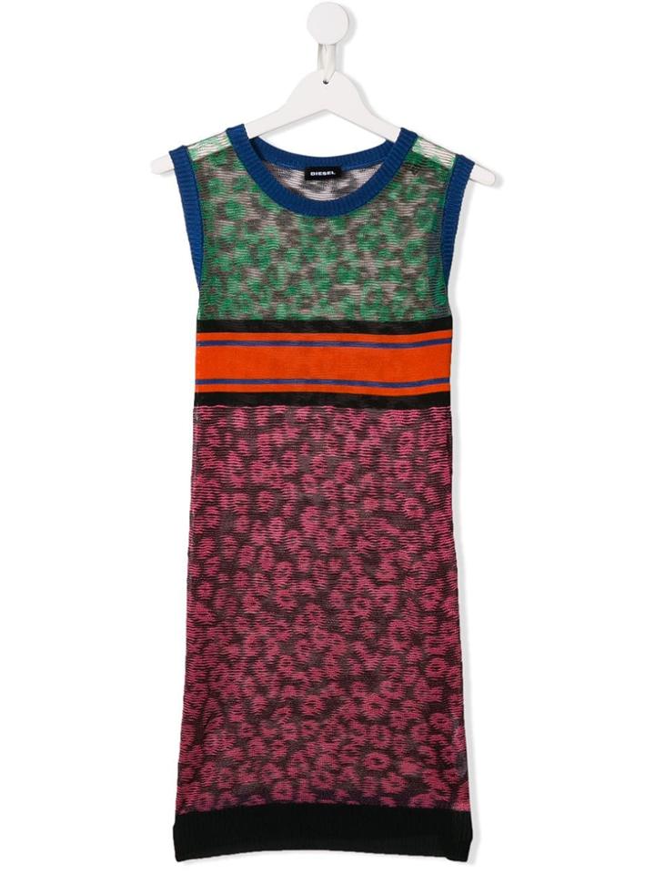 Diesel Kids Colour-block Fitted Dress - Black