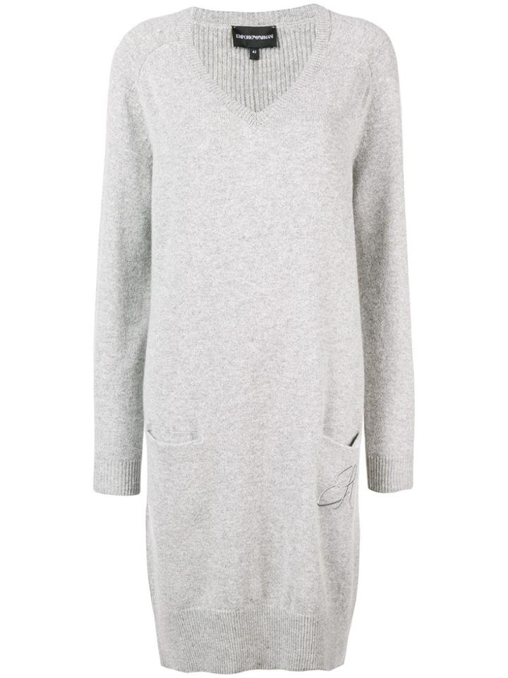 Emporio Armani Long Knitted Dress - Grey