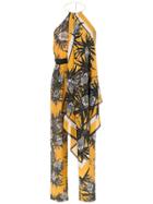 Andrea Marques Silk Printed Jumpsuit - Yellow