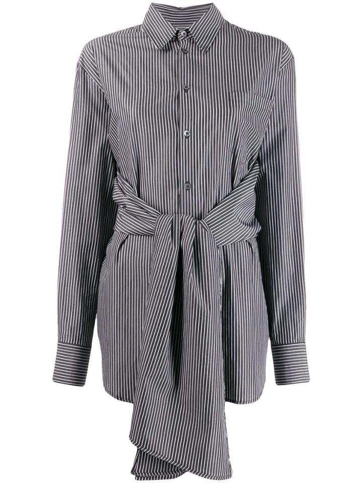 Mm6 Maison Margiela Hybrid Striped Shirt - Black