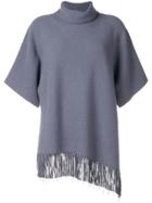 Fabiana Filippi Fringed Short-sleeve Sweater - Blue