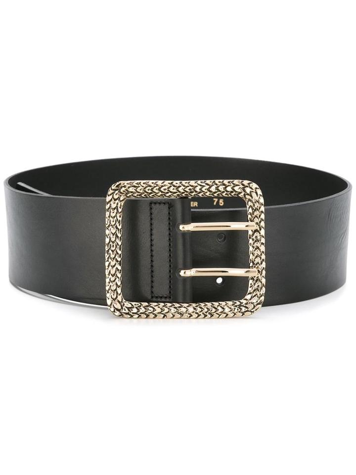 Just Cavalli Embellished Buckle Belt, Women's, Size: 70, Black, Leather