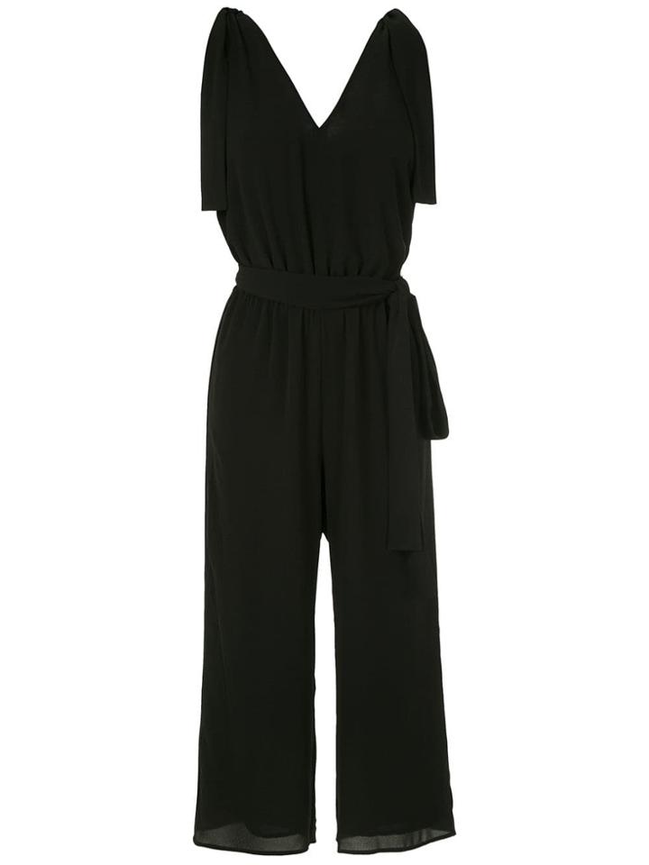 Michael Michael Kors Cropped V-neck Jumpsuit - Black