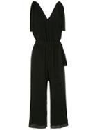 Michael Michael Kors Cropped V-neck Jumpsuit - Black