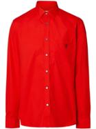Burberry Monogram Motif Stretch Poplin Shirt - Red