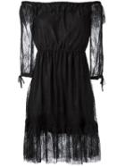 Philosophy Di Lorenzo Serafini Off-shoulder Lace Dress, Women's, Size: 42, Black, Polyester/polyamide
