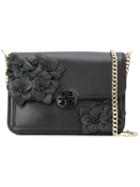 Tory Burch Flower Appliqué Shoulder Bag, Women's, Black