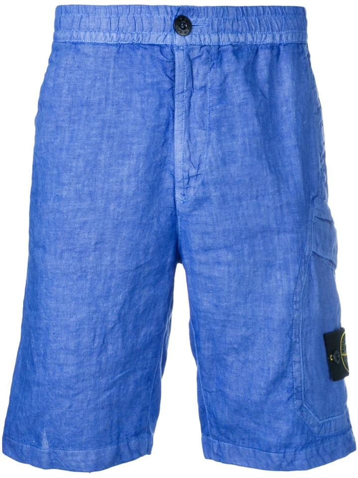 Stone Island Knee Length Chino Shorts - Blue