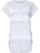 Cédric Charlier Frayed Striped Blouse