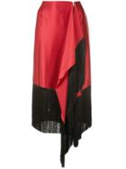 Marques'almeida Draped Fringed Skirt - Red
