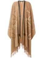Loewe Long Fringed Blanket Coat - Brown