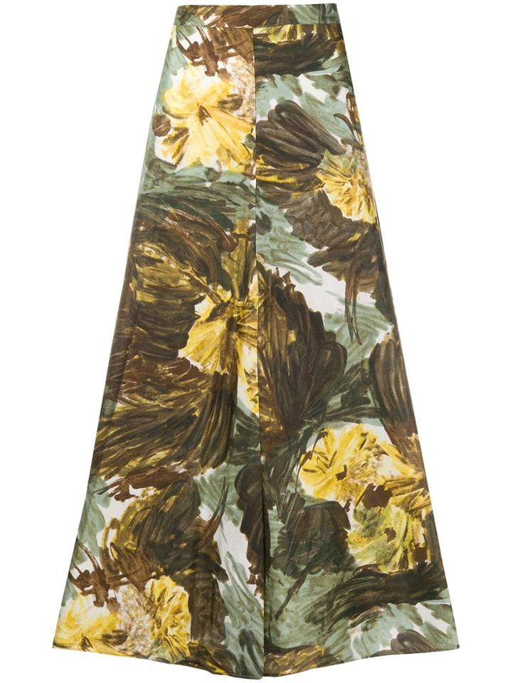 Erika Cavallini Fantasia-print Silk Skirt - Green